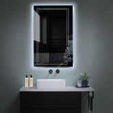 Specchio LED Verticale | Pulsante touch | Luce bianca fredda - Reyze Serie Good Vibes Modello 3